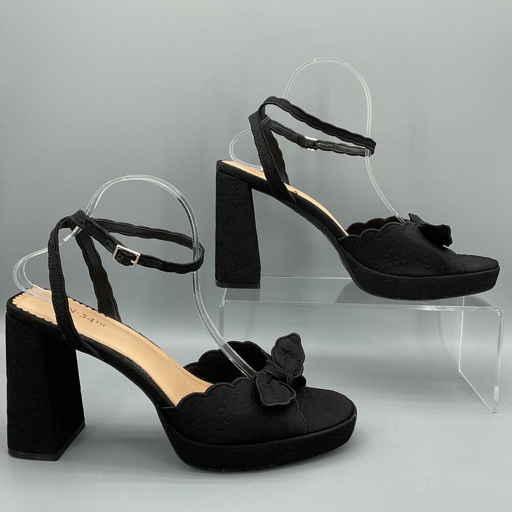 NEW On 34th Women’s Stanciaa Platform Dress Sandals Black Size 12M